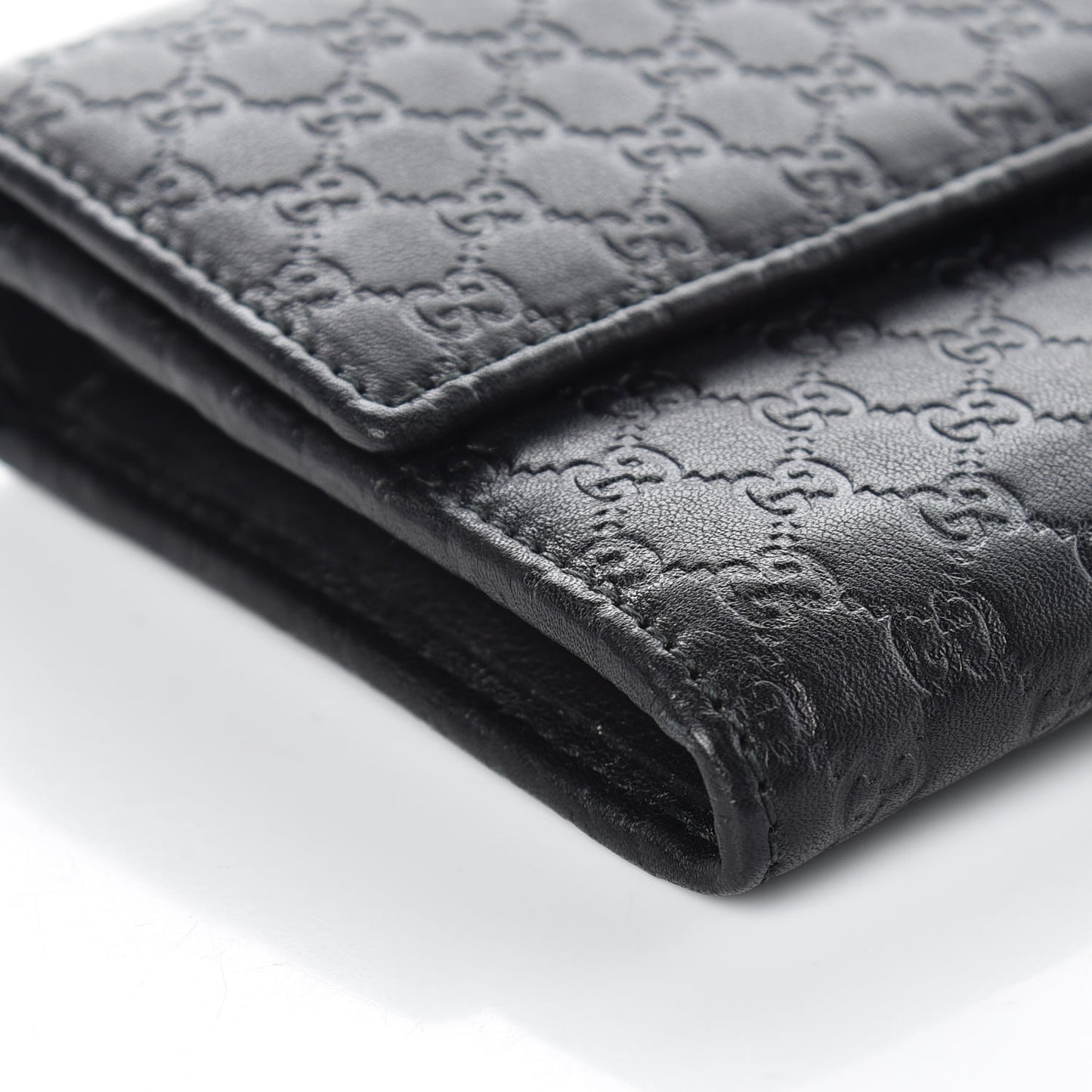 Soft Microguccissma Dice Continental Flap Wallet Black