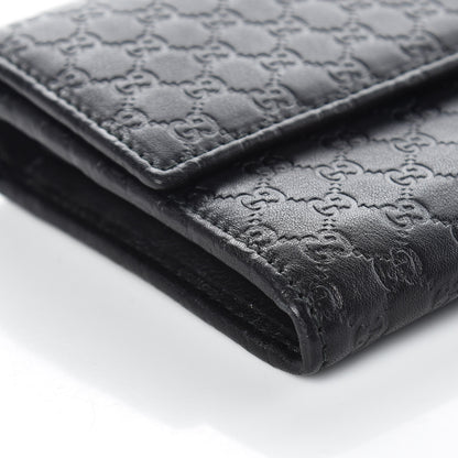 Gucci Soft Microguccissma Dice Continental Flap Wallet Black 5 of 9