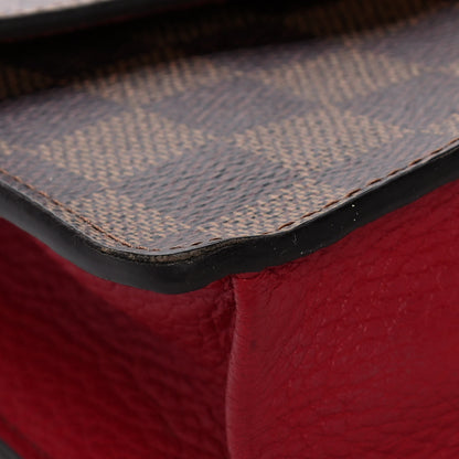 Louis Vuitton Damier Ebene Croisette Chain Wallet Scarlet 9 of 14