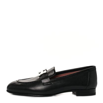 Hermes Goatskin Womens Paris Loafers 35.5 Black 1 of 9