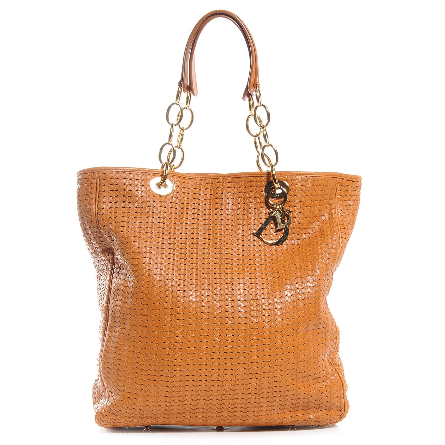 Leather Soft Woven Tote Brown