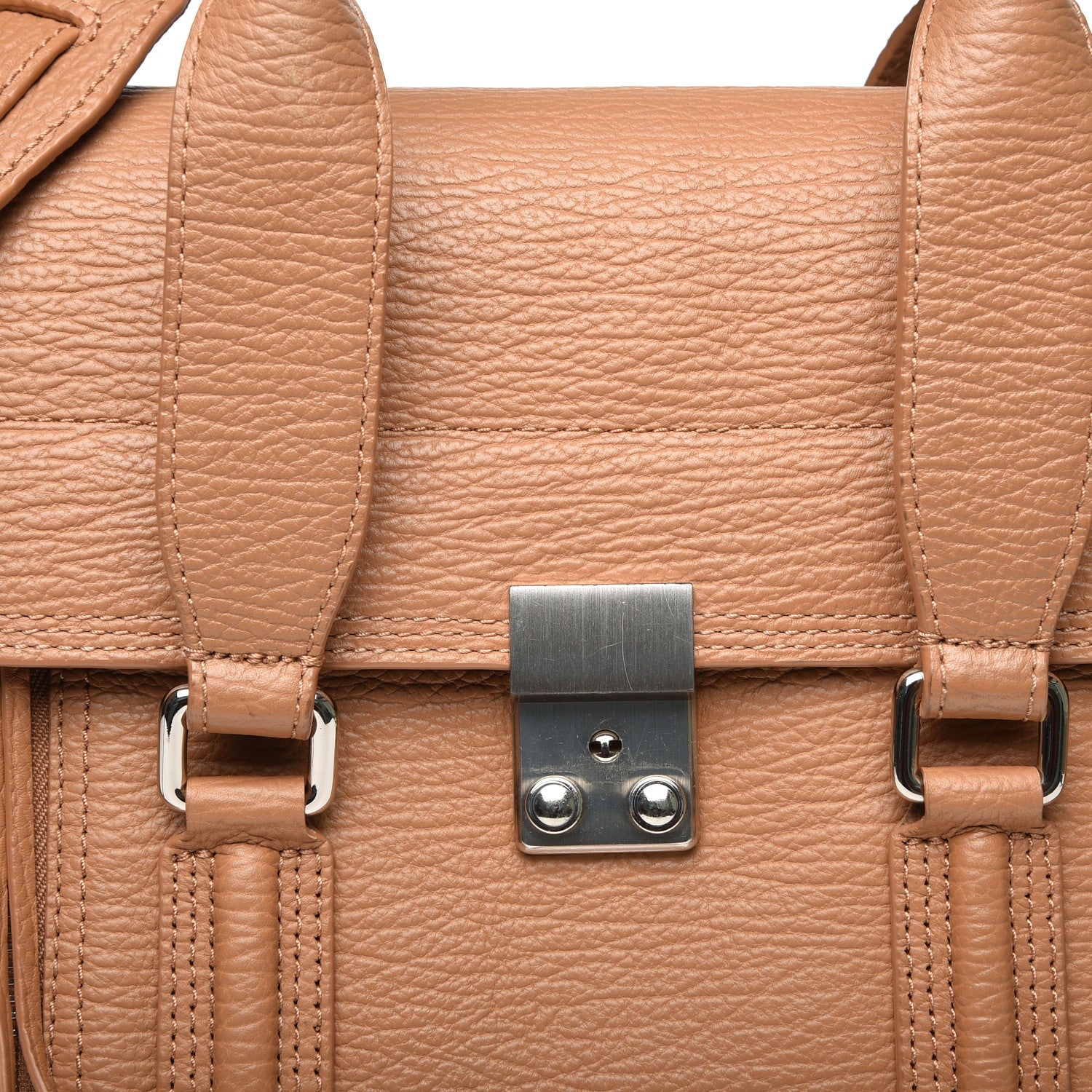 3.1 Phillip Lim 3.1 Textured Calfskin Medium Pashli Satchel Tan 6 of 9