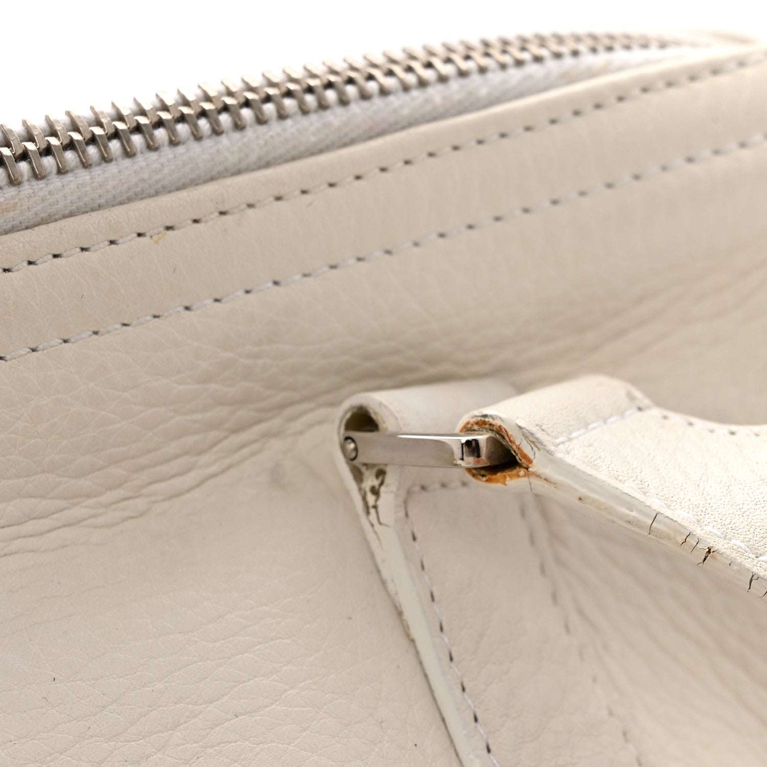 Christian Dior Calfskin Logo Charms Boston White 12 of 15