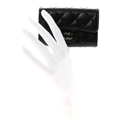 Chanel Caviar Quilted Classic 4 Key Holder Wallet Black 2 of 9