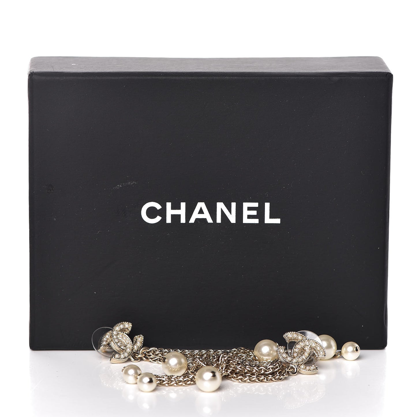 Pearl CC Drop Earrings Gold