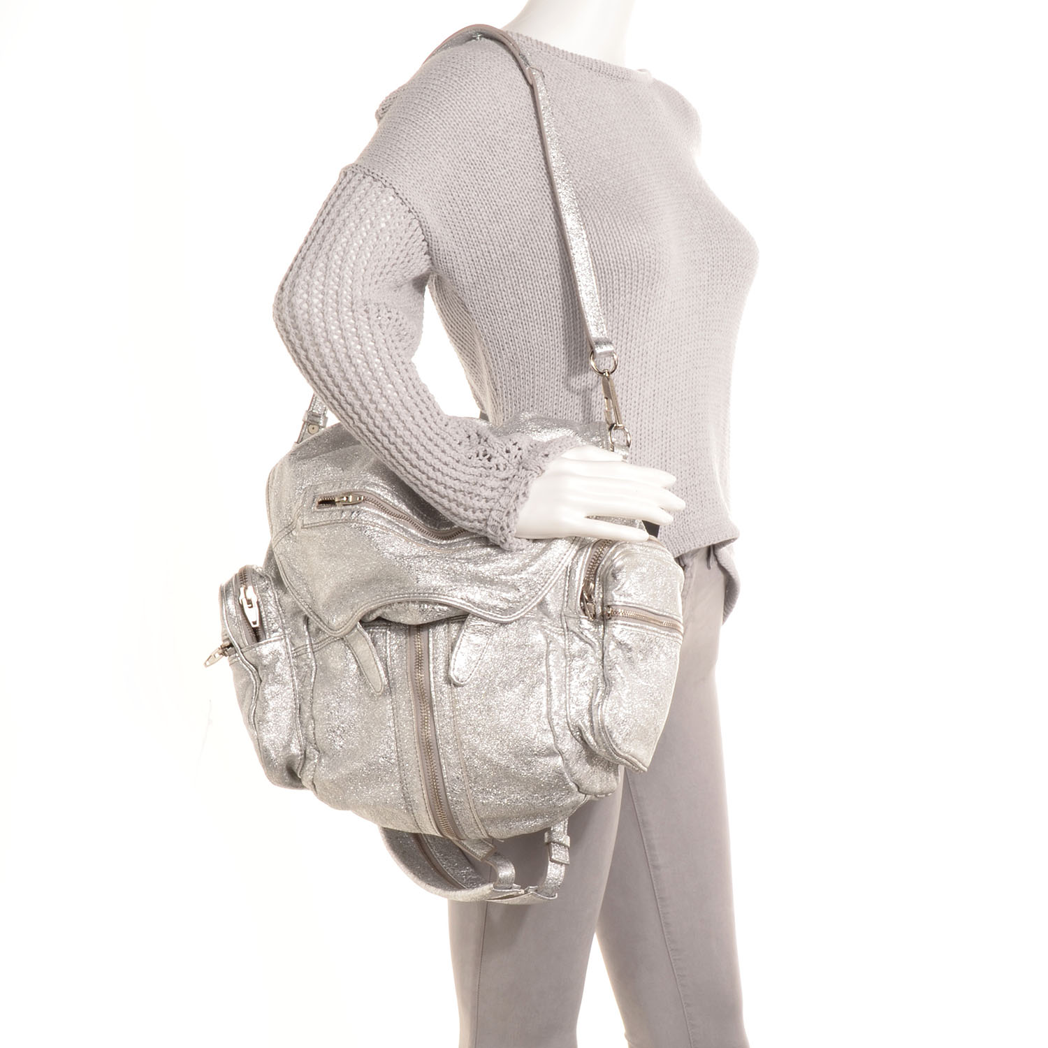 Alexander Wang Rhodium Foil Marti Backpack Silver 2 of 7