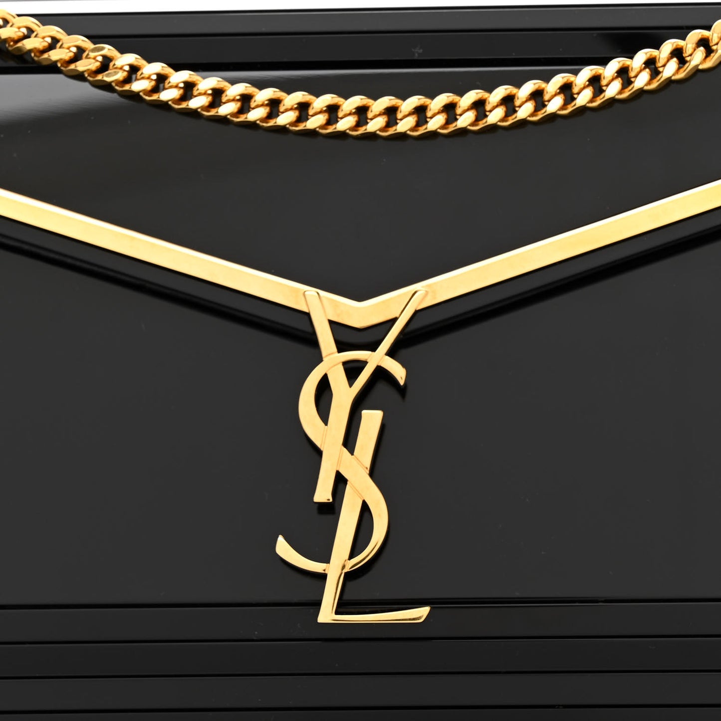 Plexiglass Monogram Vicky Minaudiere Clutch Black