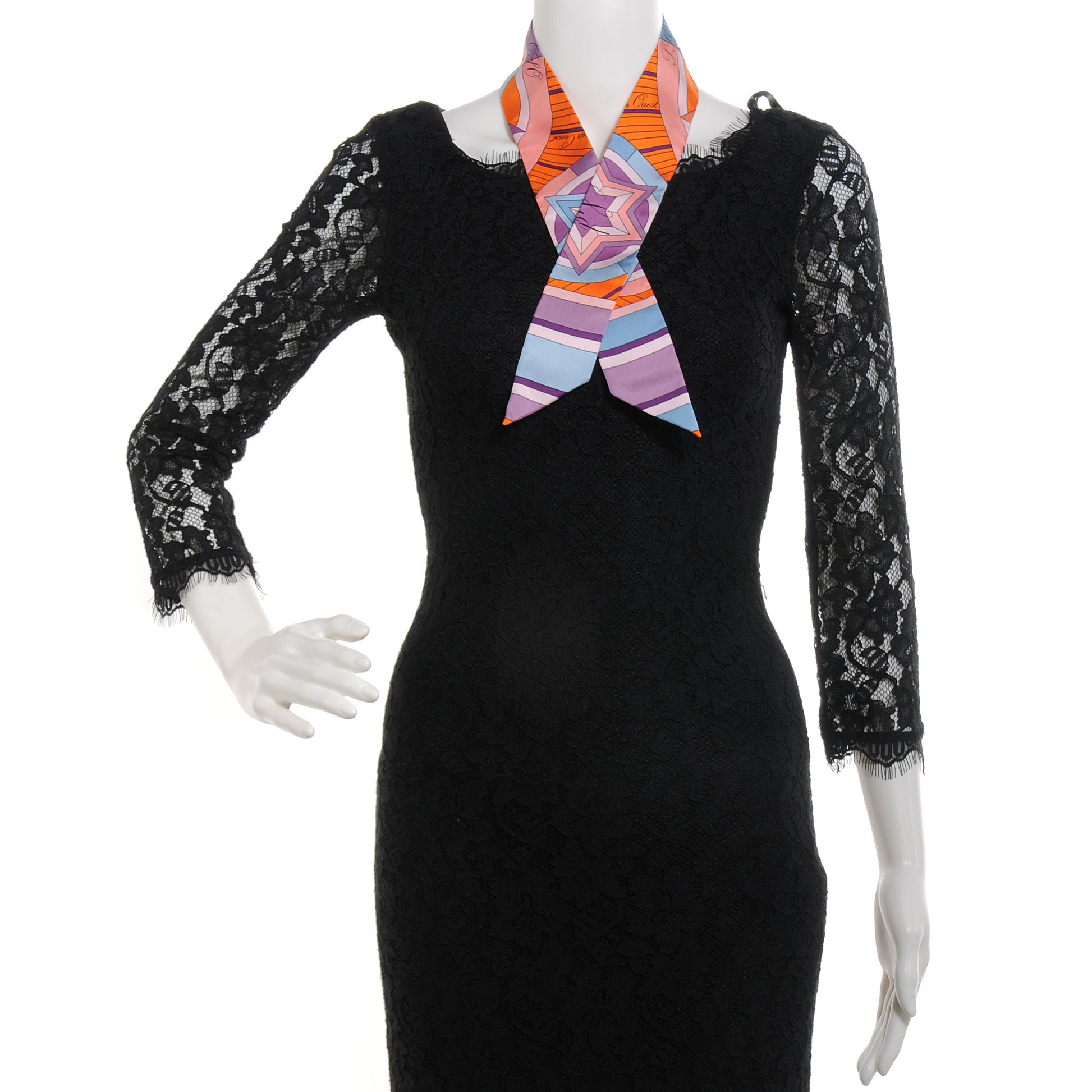 Hermes Silk La Rose Des Vents Twilly Orange Mauve Rose 2 of 5