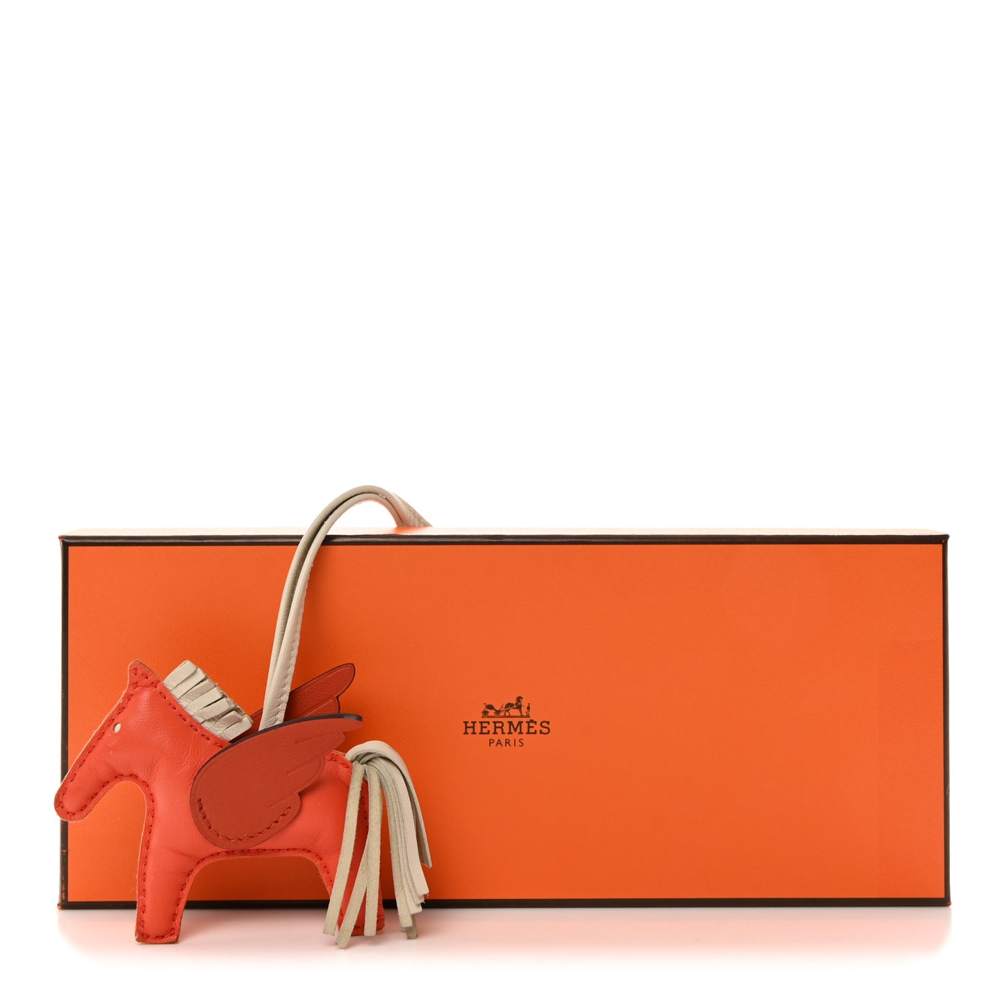 Milo Lambskin Grigri Rodeo Pegase Horse Bag Charm PM Orange Poppy Craie Terre Battue
