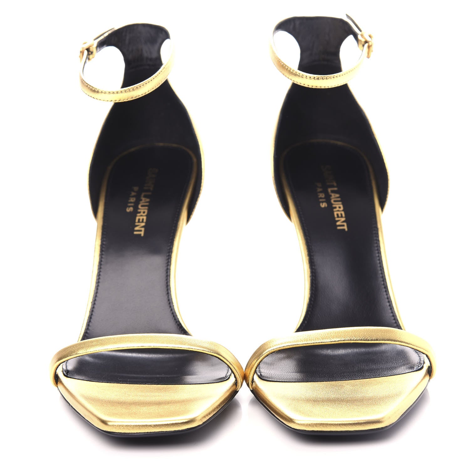 Saint Laurent Calfskin Opyum 85 Sandals 38.5 Oro 4 of 10