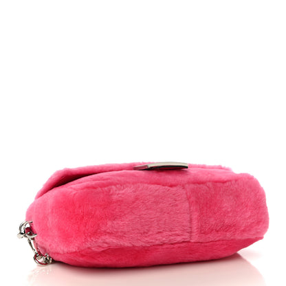 Fendi Shearling Shiny Nappa Baguette Rosa Fluo 4 of 10