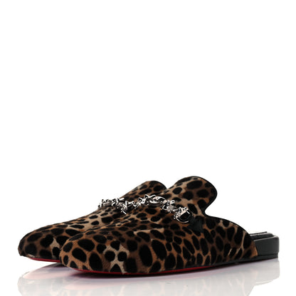 Christian Louboutin Pony Hair Coolito Swing Donna Flat 38 Brown Black 3 of 8