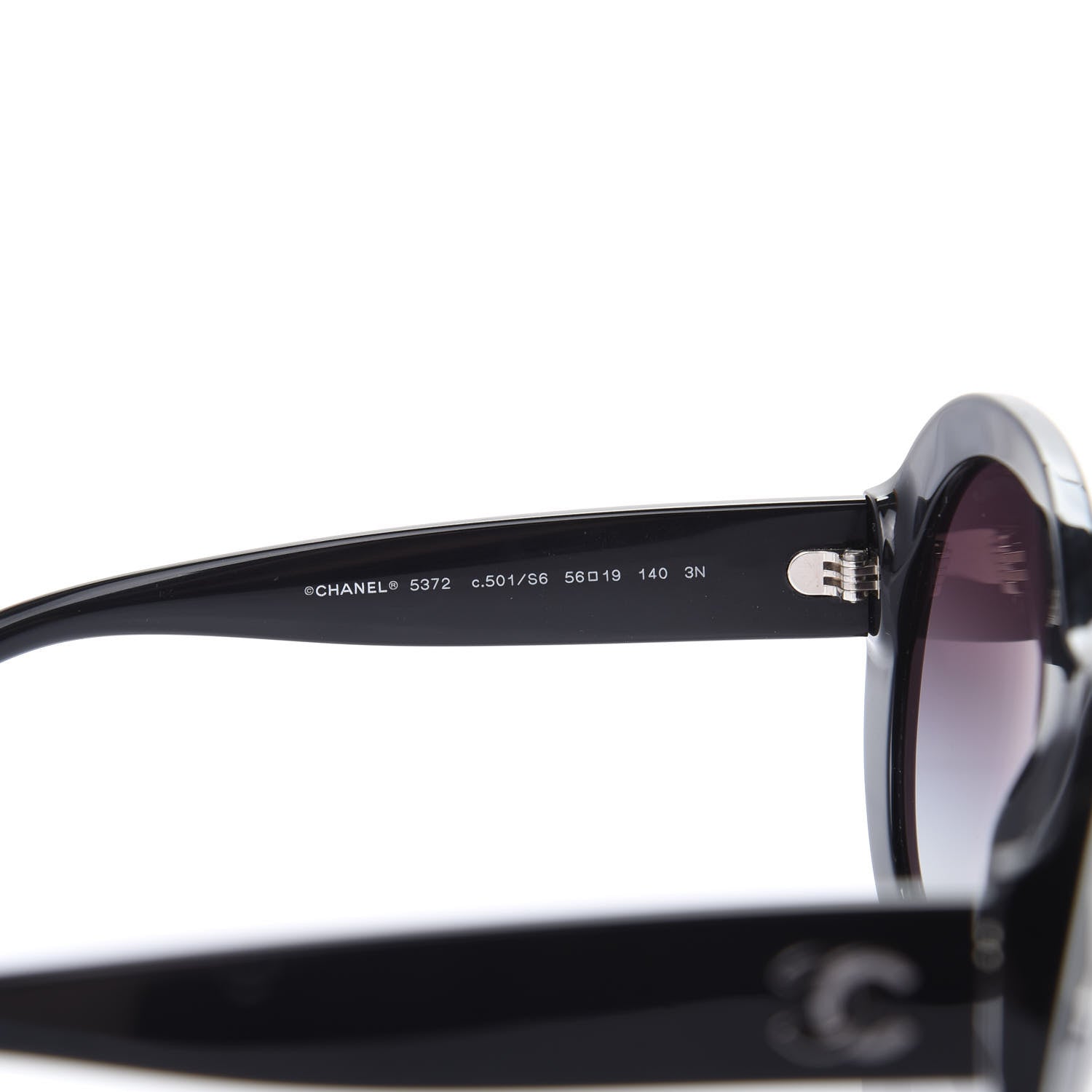 Chanel Oval CC Sunglasses 5372 Black 5 of 8