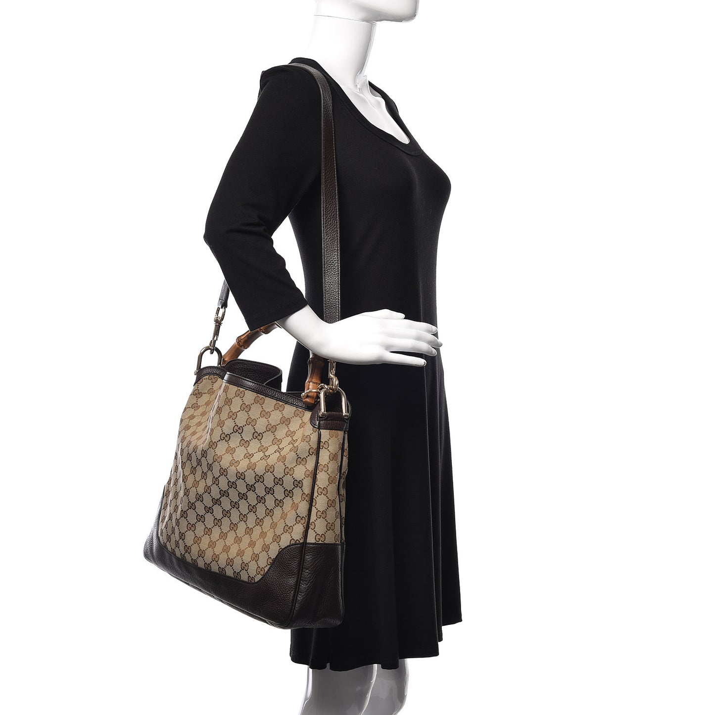 Monogram Medium Diana Bamboo Shoulder Bag Dark Brown
