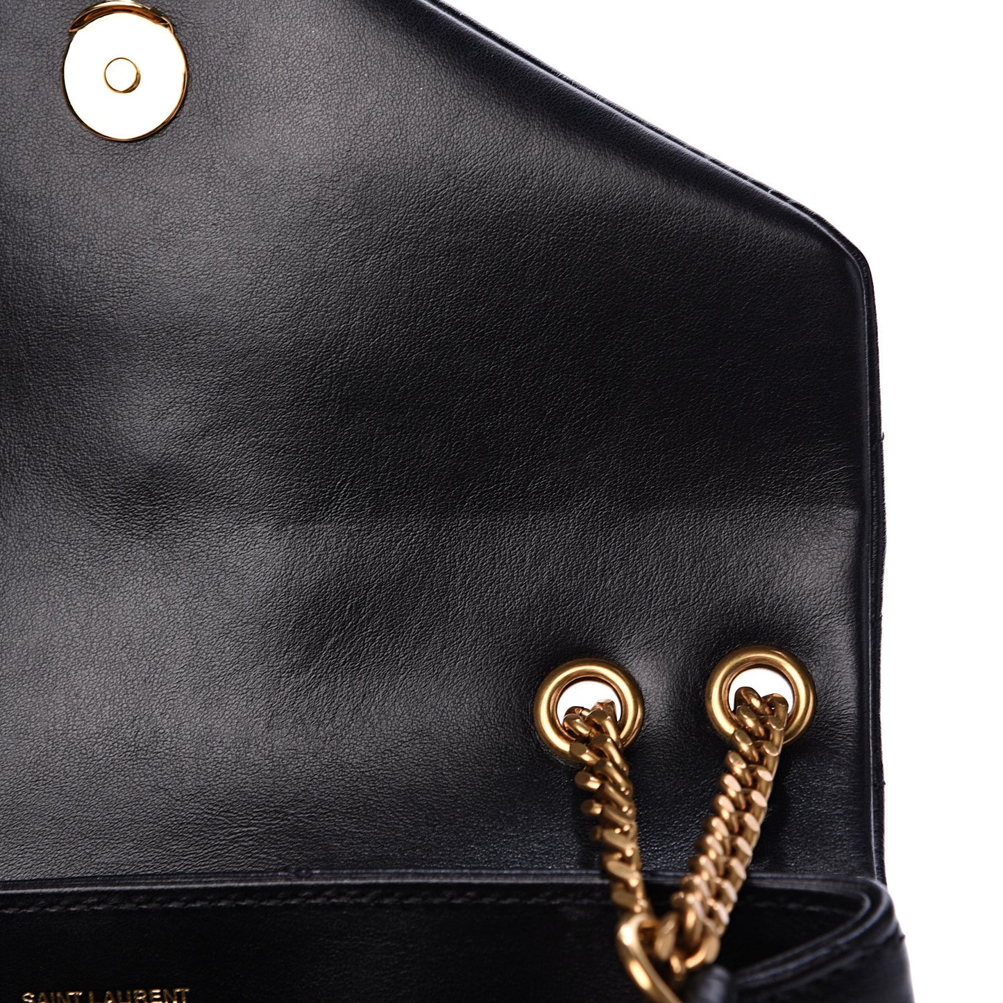 Calfskin Y Quilted Monogram Small Loulou Chain Satchel Black
