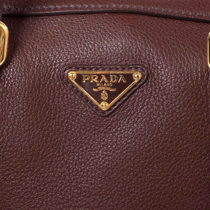 Prada Vitello Daino Bowler Brown 8 of 10