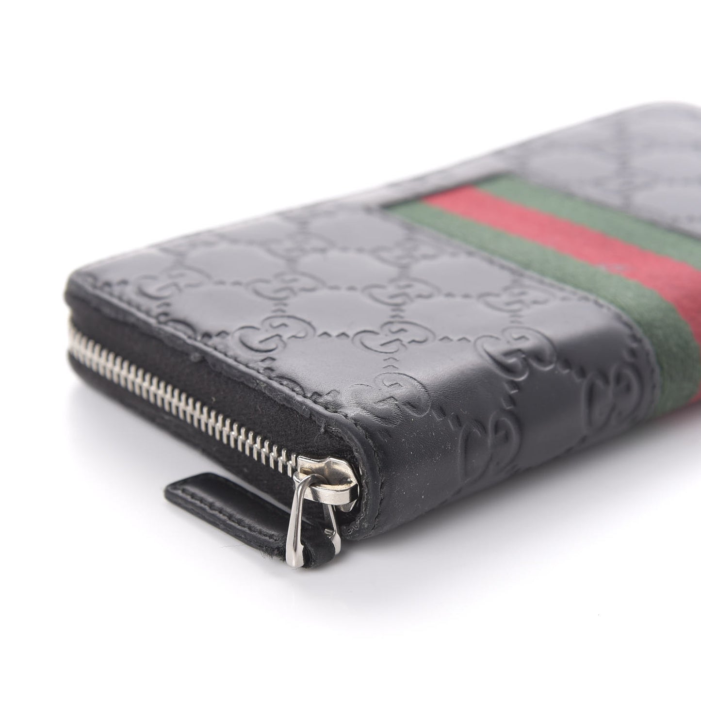 Guccissima Web Zip Around Wallet Black