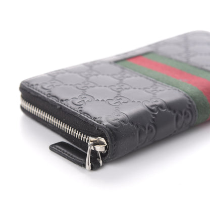Gucci Guccissima Web Zip Around Wallet Black 6 of 12