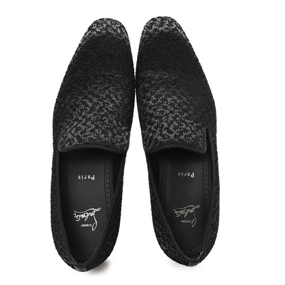 Christian Louboutin Embroidered Mens Flat Loafer 43 Black 2 of 8