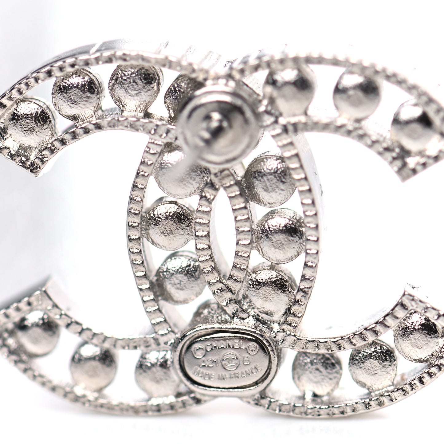 Crystal CC Earrings Silver