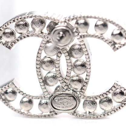 Chanel Crystal CC Earrings Silver 3 of 4