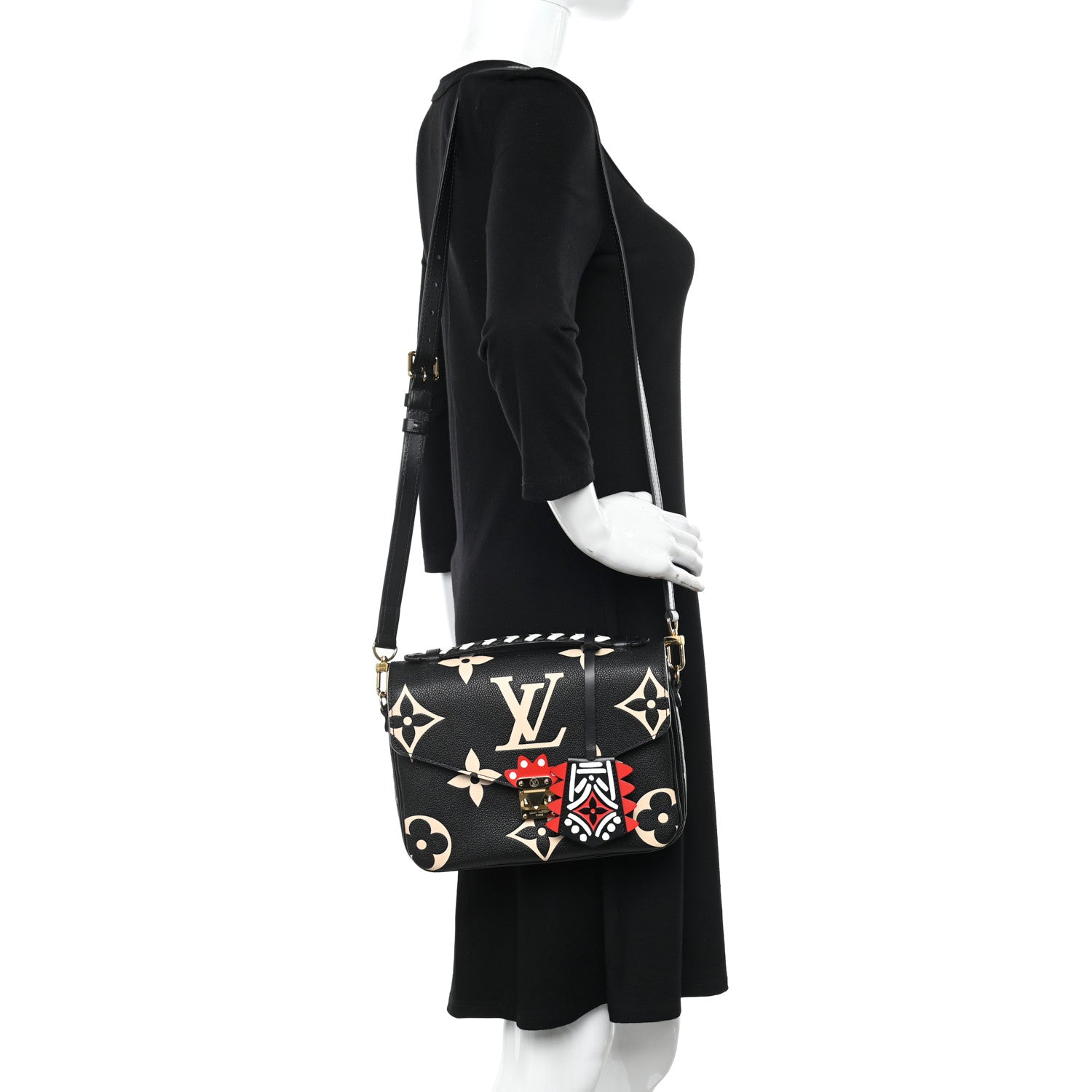 Louis Vuitton Empreinte Monogram Giant Crafty Pochette Metis Black Creme 2 of 9