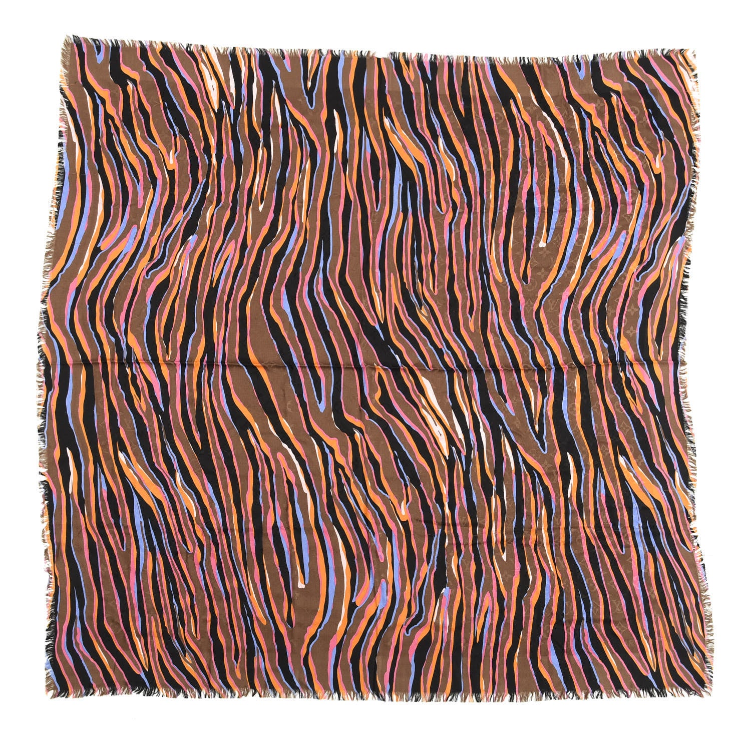 Louis Vuitton Silk Wool Monogram Zebra Shawl 1 of 3