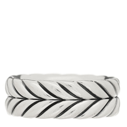 David Yurman Sterling Silver 9mm Chevron Band Ring 58 8.25 3 of 7