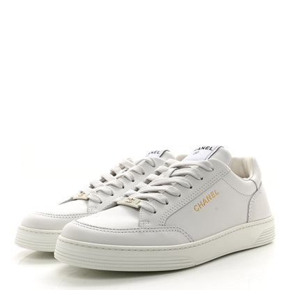 Chanel Calfskin Womens CC Logo Sneakers 40.5 White 4 of 8