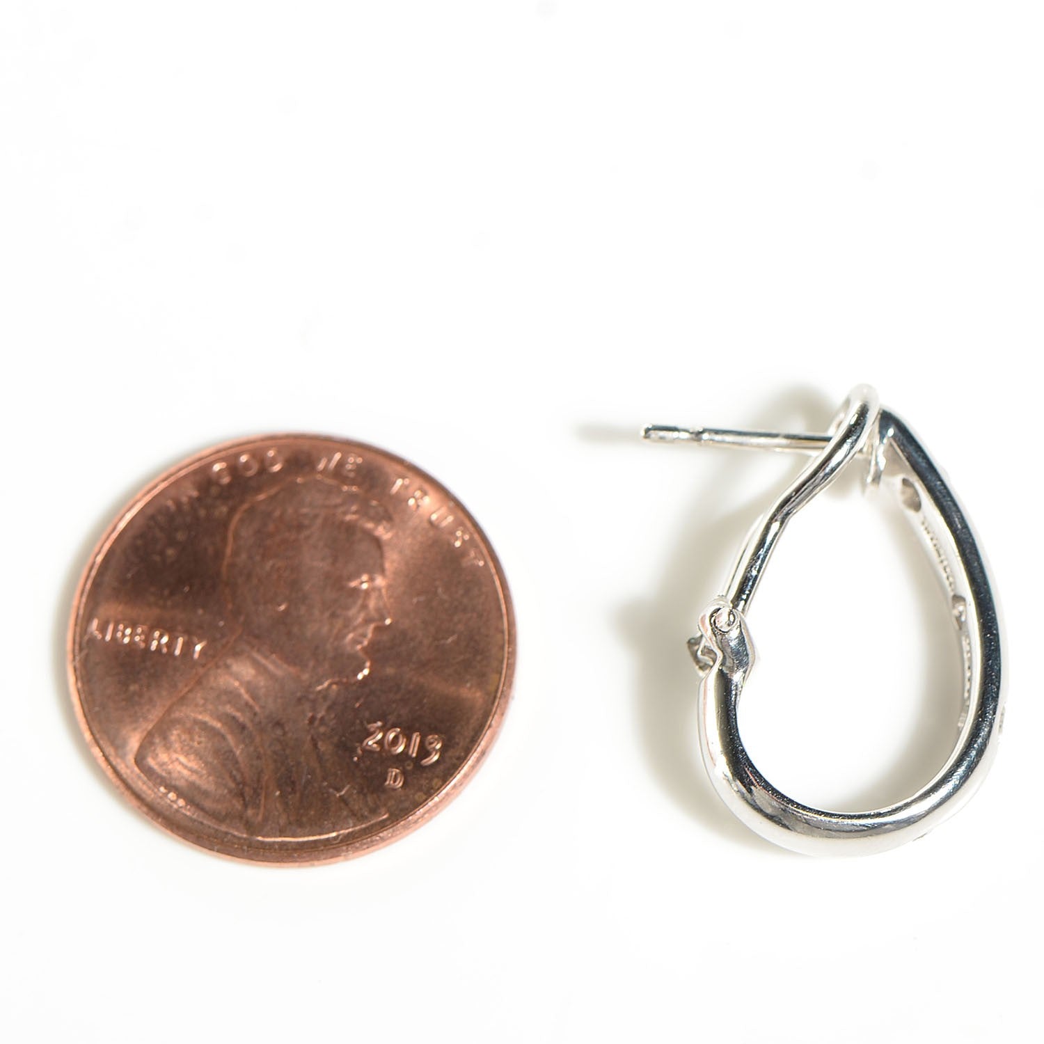 Tiffany Platinum Diamond Etoile Hoop Earrings 2 of 6