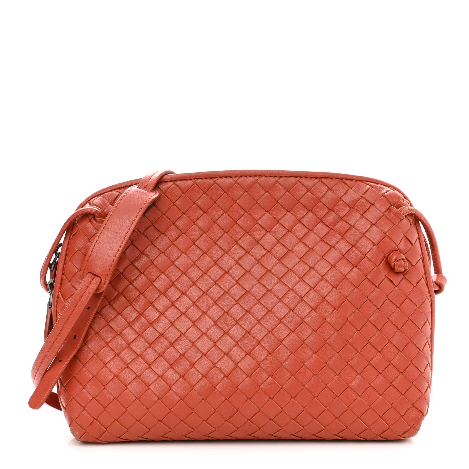 Bottega Veneta Nappa Intrecciato Nodini Crossbody Messenger Red 2 of 10
