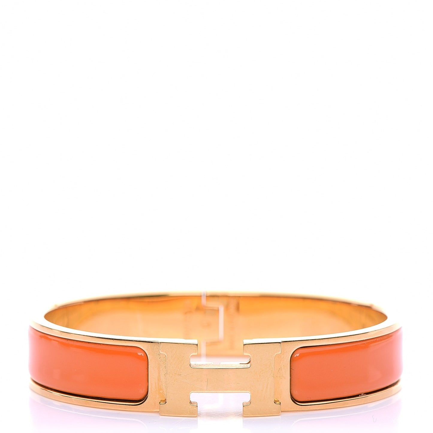 Enamel Narrow Clic Clac H Bracelet PM Orange