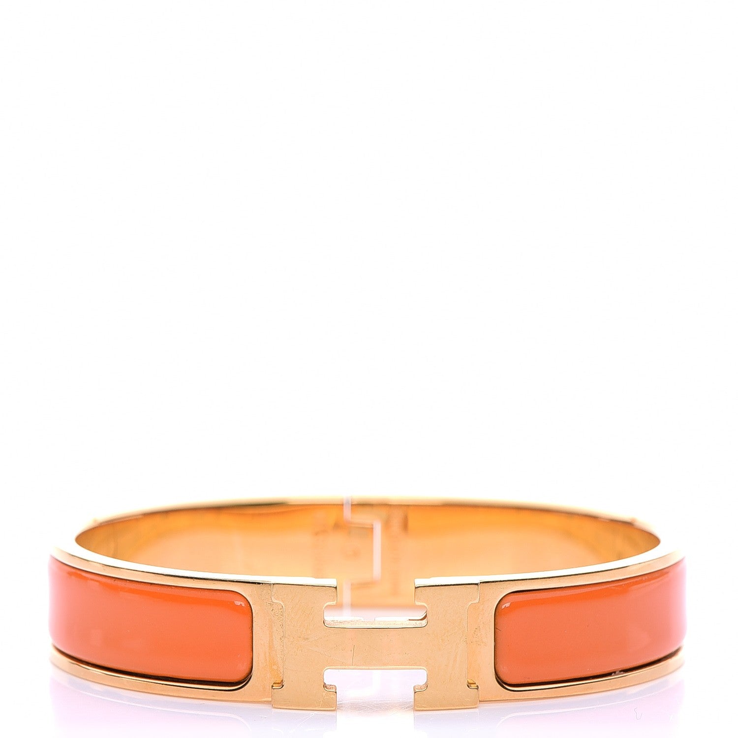 Hermes Enamel Narrow Clic Clac H Bracelet PM Orange 1 of 5