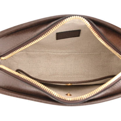 Gucci Monogram Jumbo GG Textured Dollar Calfskin Web Mini Crossbody Bag Camel Ebony New Acero 5 of 11