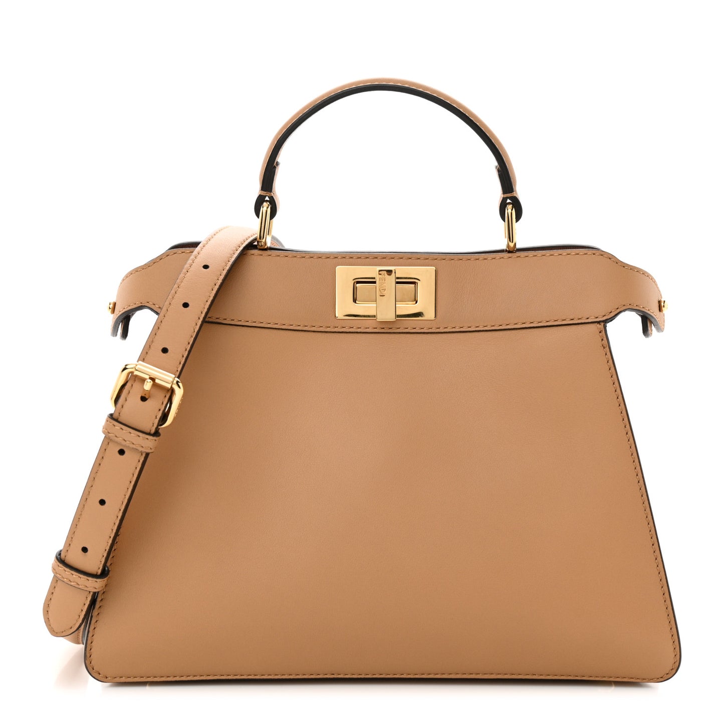 Vitello Seta Nappa Bi-Color Small Peekaboo I SEE U Satchel Miele Scuro Light Rose Ghianda