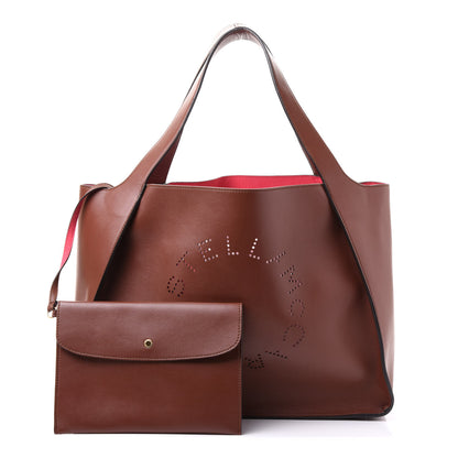 Stella McCartney Eco Alter Nappa East West Perforated Tote Brown 1 of 10