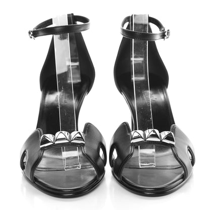 Hermes Calfskin Premiere Sandals 37.5 Black 2 of 8