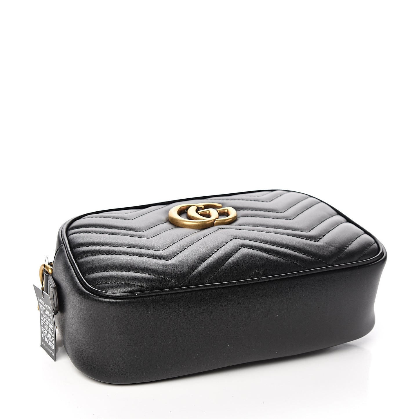 Calfskin Matelasse Small GG Marmont Chain Shoulder Bag Black