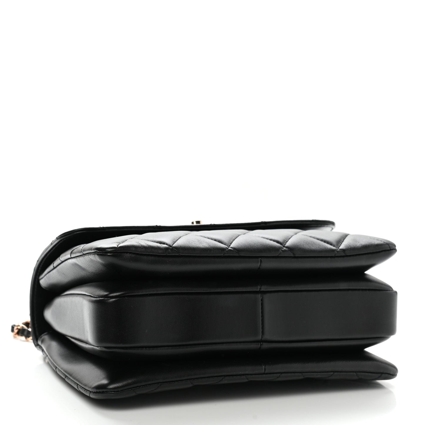 Lambskin Quilted Small Trendy CC Dual Handle Flap Bag Black