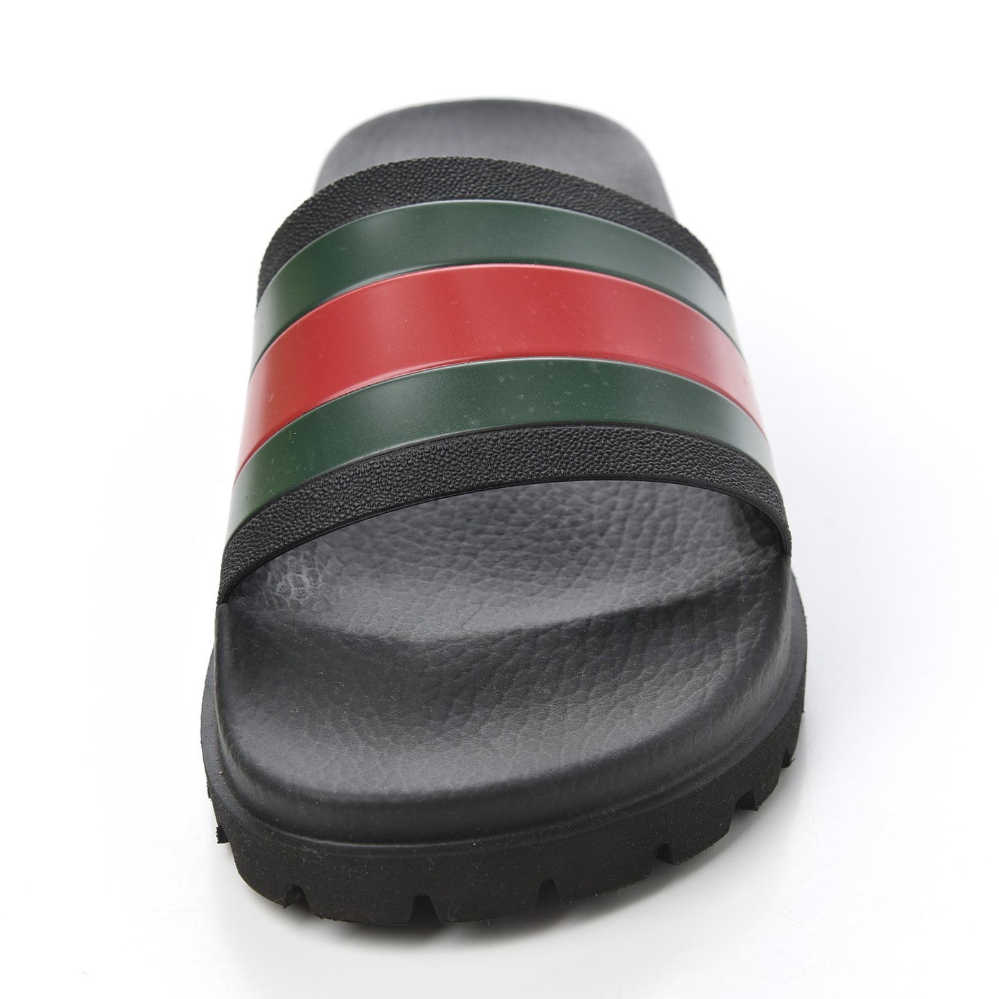 Rubber Web Mens Lug Sole Slide Sandals 9 Black Green Red