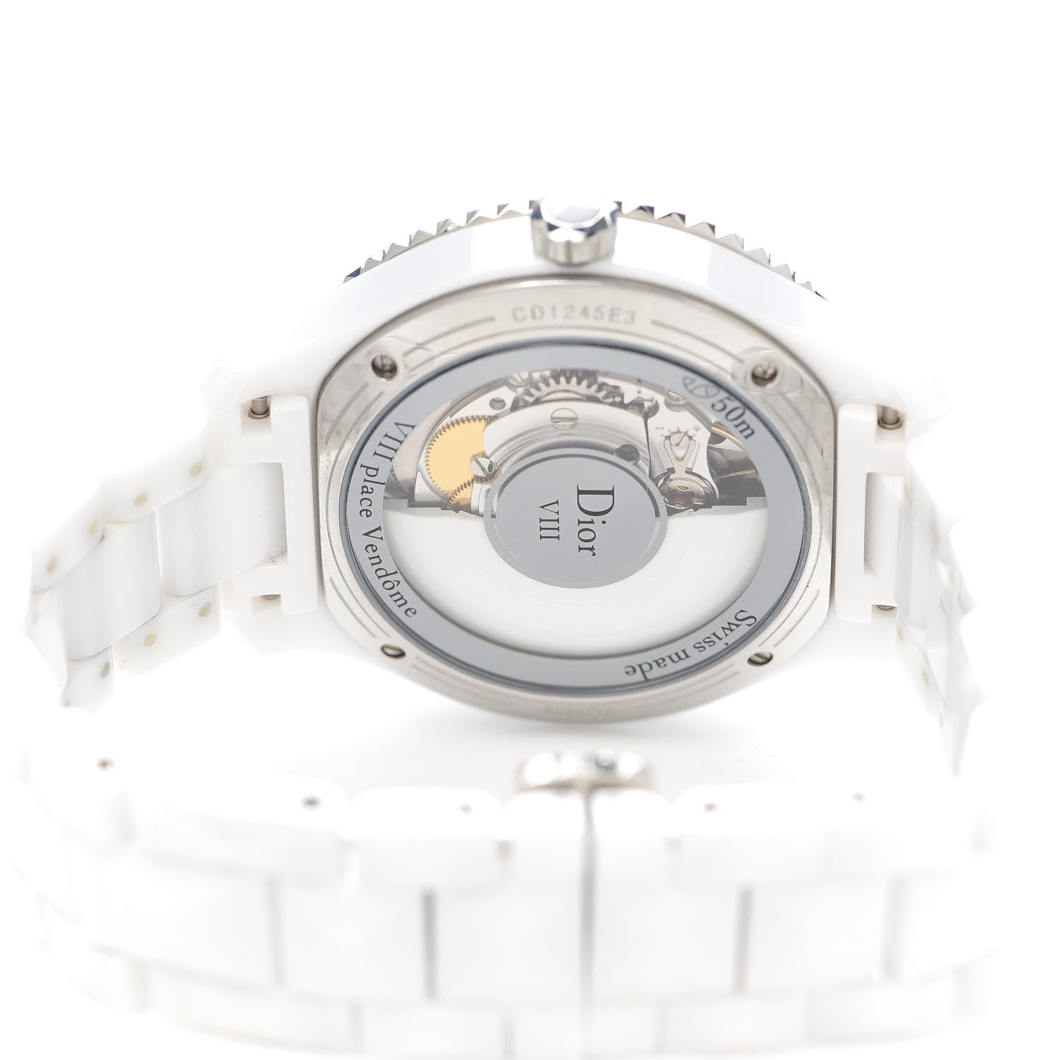 Christian Dior Stainless Steel Ceramic Diamond 38mm Dior VIII Automatic Watch White 4 of 6