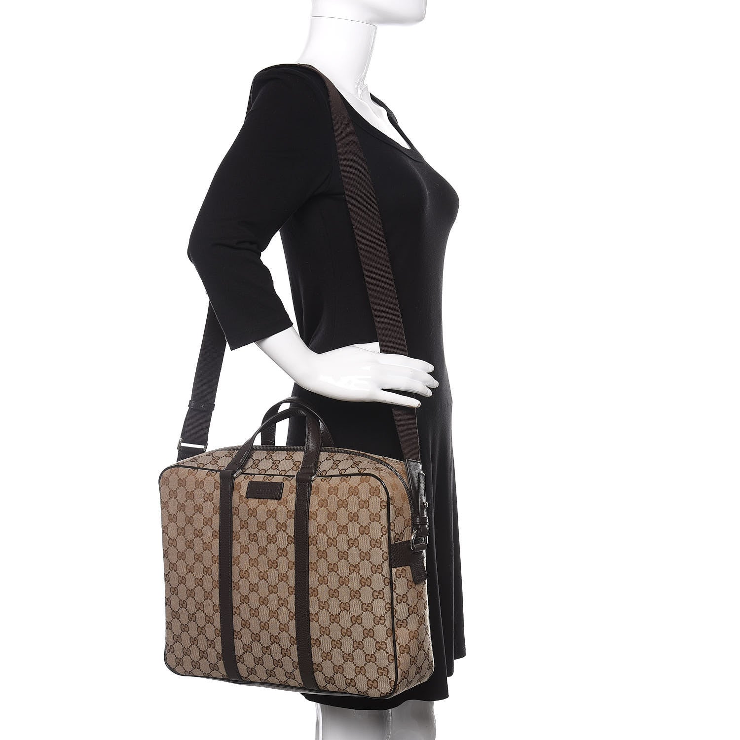 Gucci Monogram Briefcase Dark Brown 2 of 10
