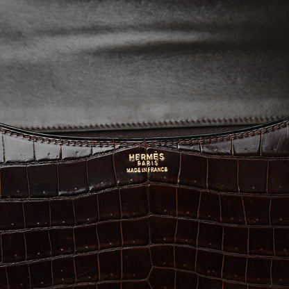 Hermes Shiny Porosus Crocodile Constance 23 Havane 5 of 18