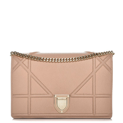 Christian Dior Grained Calfskin Diorama Wallet on Chain Pouch Nude 1 of 9