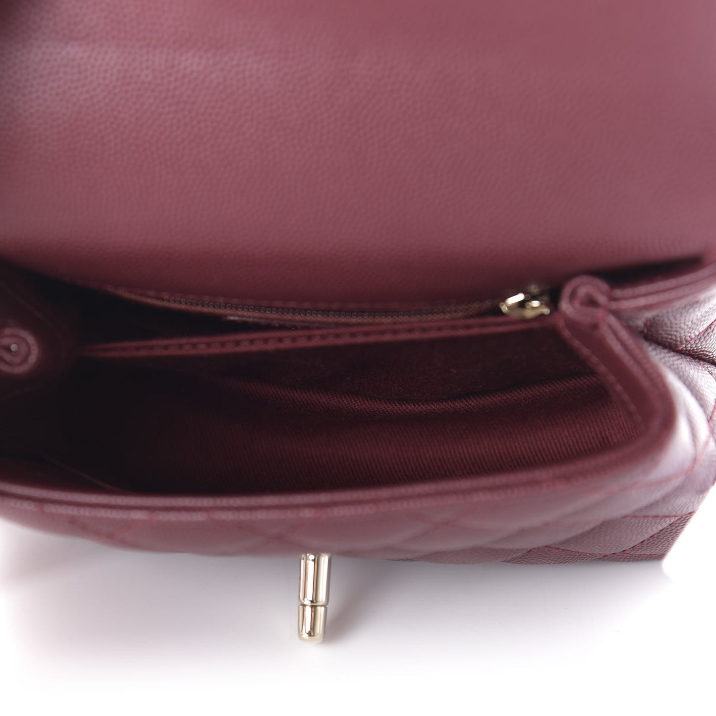 Caviar Quilted Extra Mini Coco Handle Flap Burgundy