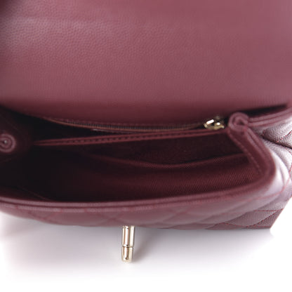 Chanel Caviar Quilted Extra Mini Coco Handle Flap Burgundy 5 of 10