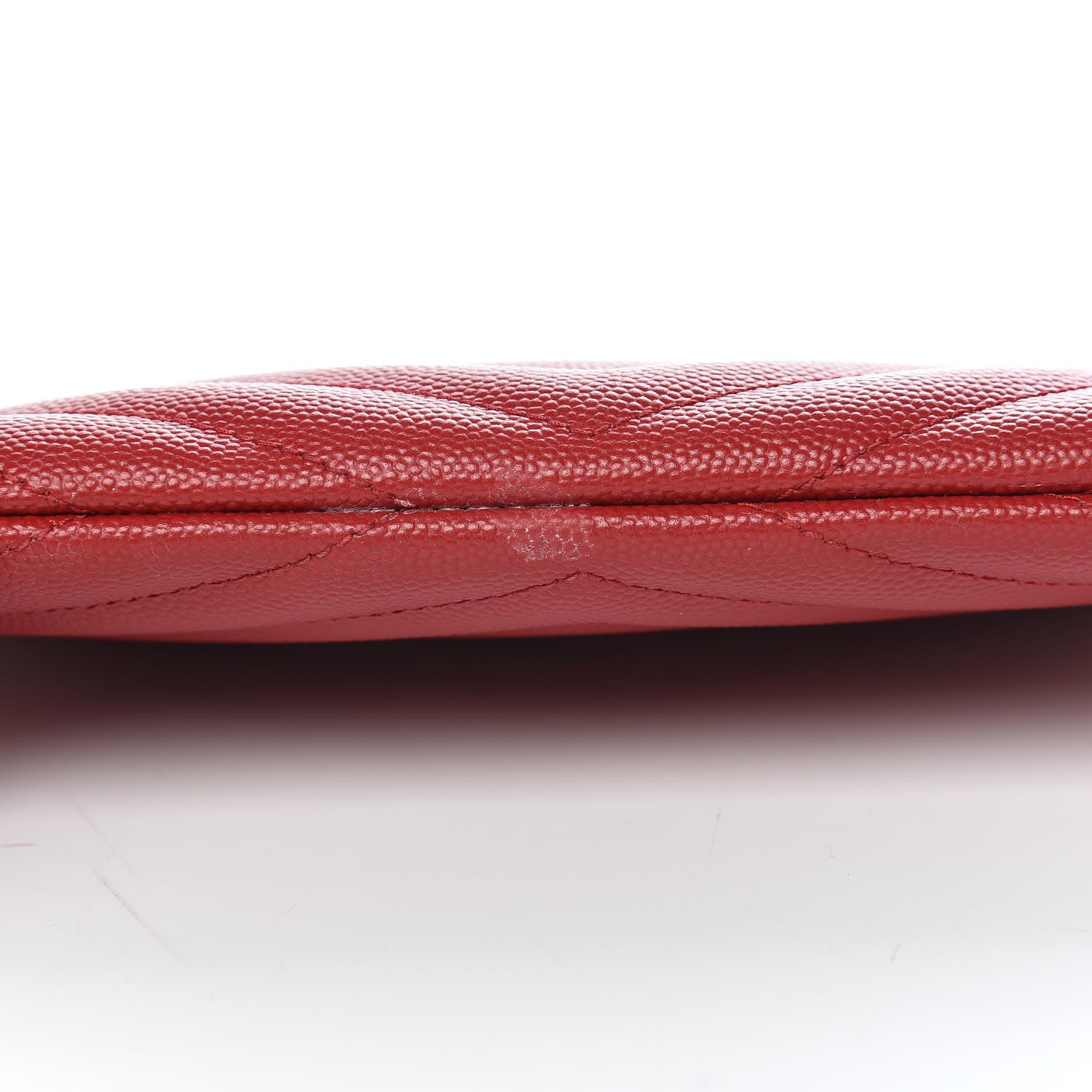 Saint Laurent Grain De Poudre Chevron Monogram Bill Pouch Rouge Eros 9 of 11