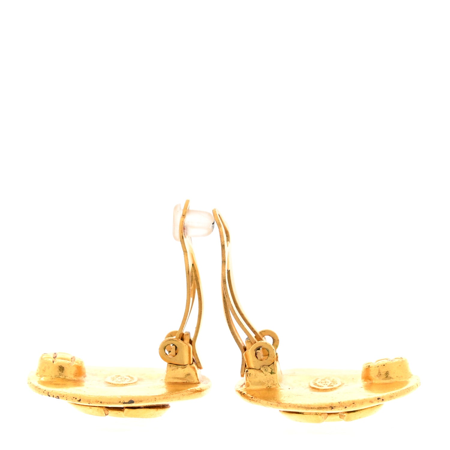 Chanel CC Clip On Earrings Gold Gold 3 of 4