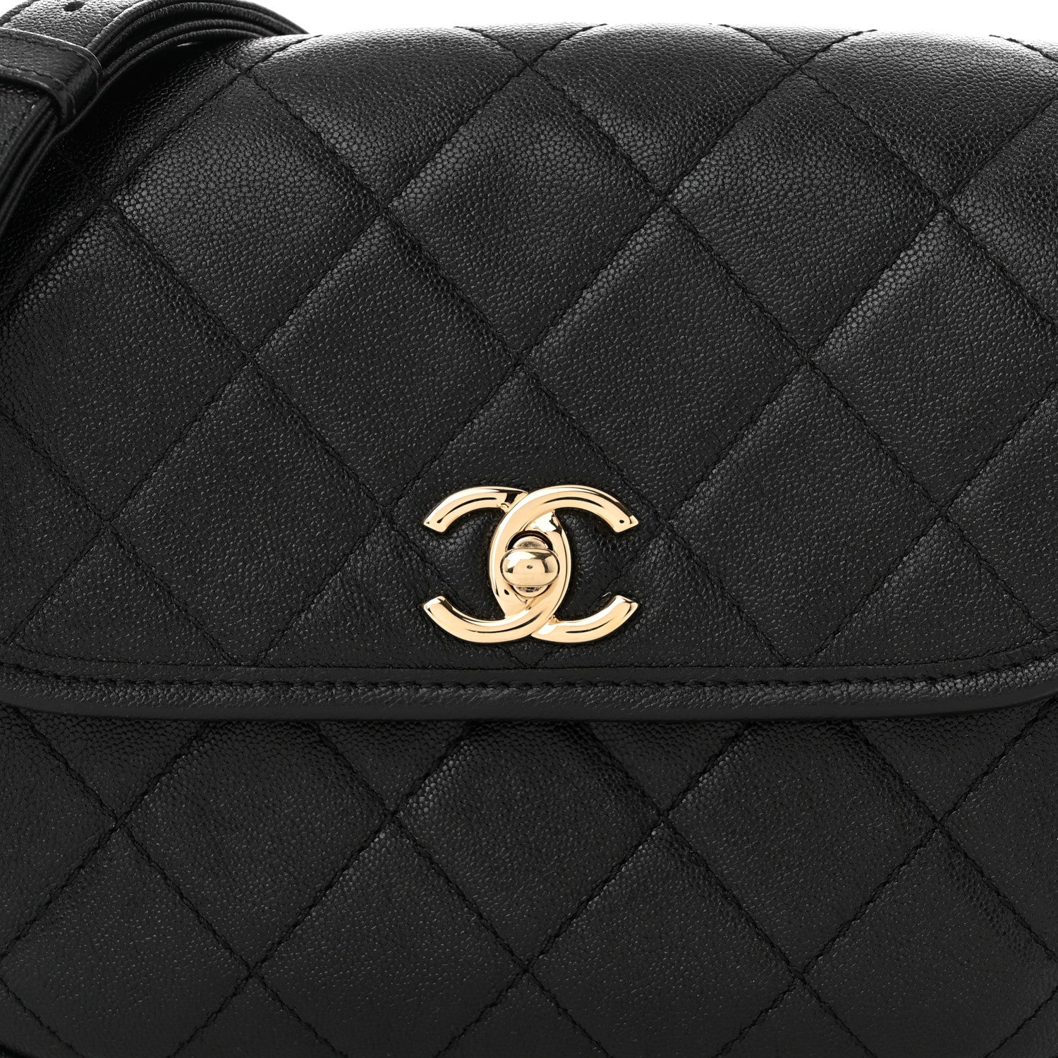 Chanel Caviar Quilted Round Messenger Flap Black 8 of 11