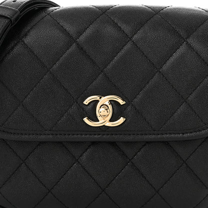 Chanel Caviar Quilted Round Messenger Flap Black 8 of 11